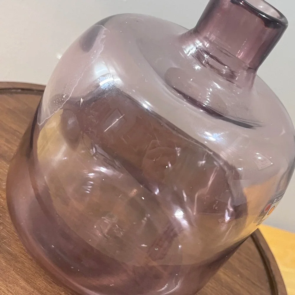 Vtg Blenko Amethyst Purple Art Glass Decanter Vase Handmade 7.5 Inch MCM